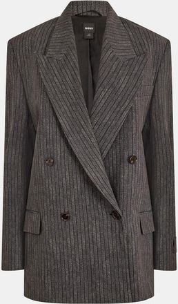 HUGO BOSS Womens Jafranci Stripe Patterned Lapel Collared Blazer in Miscellaneous - Multicolour - Size 8 UK
