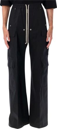Rick Owens Cargobelas Stretch Cotton Broek - Heren - Broeken - Zwart - Maat: L Katoen
