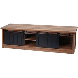 Hhg Mobile porta tv portatelevisore tavolino industriale 132 43x150x40cm marrone