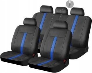 OEM Fundas Para Asientos De Suv Con Forro De Espuma De Pvc De 3,5 Mm, Juego De 9 Piezas, Negro Y Azul