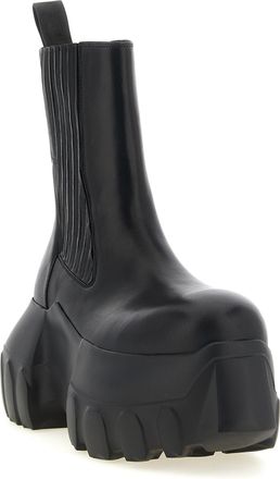 Rick Owens Womens Black Ramie Ankle Boots