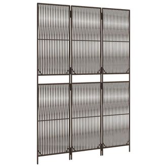vidaXL Biombo De 3 Paneles Rat&aacute;n Sint&eacute;tico Marr&oacute;n Vidaxl
