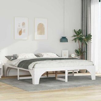 vidaXL Estructura De Cama Blanco Madera Maciza De Pino Vidaxl
