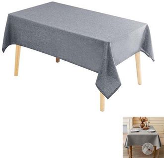 OEM Mantel De Lino Sint&eacute;tico, Mantel De Tela, 120 X 120 Cm, Impermeable Y Antideslizante, F&aacute;cil De Limpiar, F&aacute;cil De Mantener Limpio, Picnics, Gris