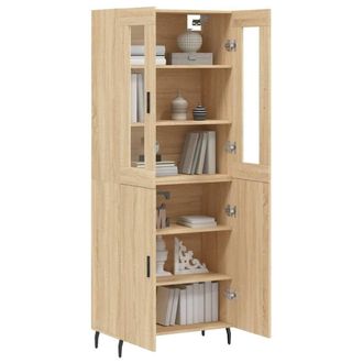 Berkfield Home Highboard Sonoma Oak 69.5x34x180 cm Engineered Wood in Light Tan