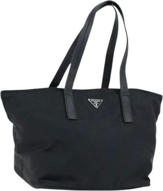 Prada Pre-owned Tote Bags, female, Black, Size: ONE SIZE Pre-owned Nylon Tote Bag