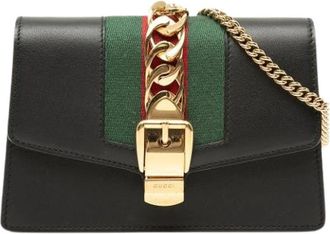 Gucci Pre-owned Sylvie Cross Body Bag - Dames - Vintage Schoudertas - Zwart - ONE Size - Leer - Vintage