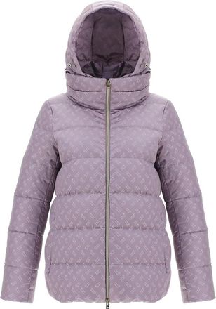 Herno Nylon Monogram Donsjas - Dames - Gewatteerde jassen - Paars - M - Nylon - Jassen