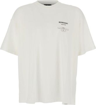 Represent revere Manor White T-shirt With Logo Lettering On The Front And Maxi Print On The Rear In Cotton Jersey Man