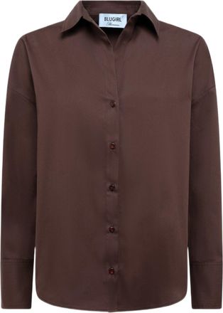 Blugirl Poplin Cotton Shirt With Lace Detail And Split Back