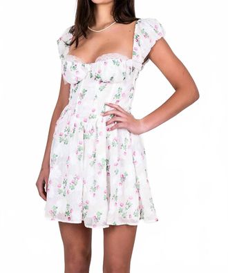 For Love & Lemons Womens Remi Puff Sleeve Mini Dress In White