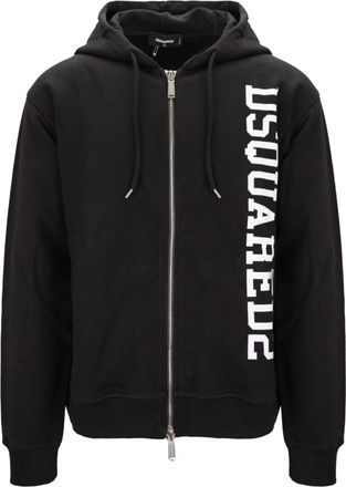Dsquared2 Zip-throughs - Heren - Vesten met rits - Zwart - XL - Katoen - Hoodies & sweatvesten