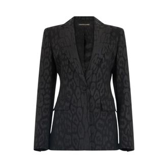 Roberto Cavalli Blazers, female, Black, Size: 2XS Plain Jacket