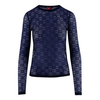 Pinko Pinko, Tops, Dames, Blauw, S, Polyester, Rover Maglia