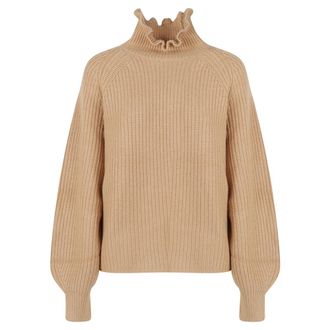 Max Mara Pontile Col-trui Trui - Dames - Truien - Beige - Maat: S Wol