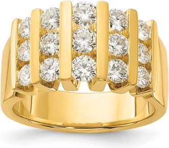 Diamond2Deal 14k Gold Lab Grown Diamond Wedding Band Ring 1.5Ct Clarity- VS Color- G-H