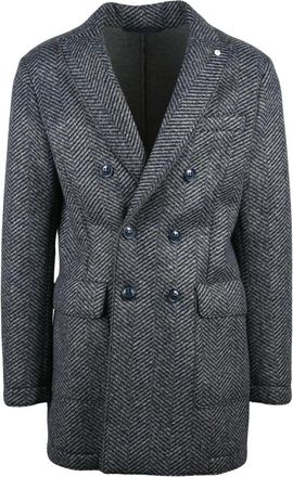 L.B.M. 1911 Cappotto - Heren - Mantel - Grijs - XL - Wol - Jassen