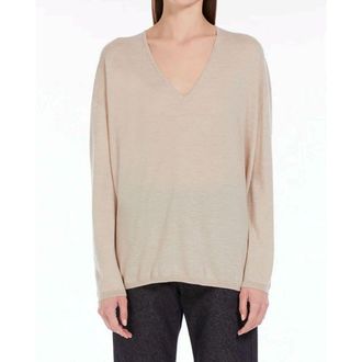 Max Mara Womens Beige Cashmere Sweater Clothing