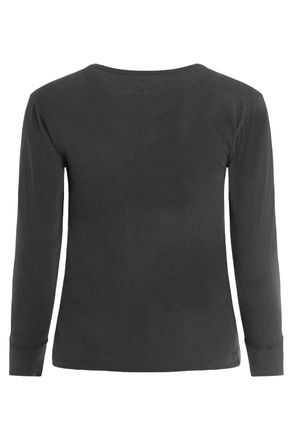 The Great. Cotton Henley T-Shirt - Black