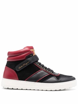 Ferragamo Gancini High-Top Sneaker - Red