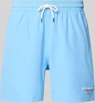 Polo Ralph Lauren Badeshorts mit Label Stitching in Hellblau, Gr&ouml;&szlig;e XXL