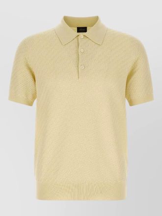 Brioni textured polo shirt short sleeves ribbed finish