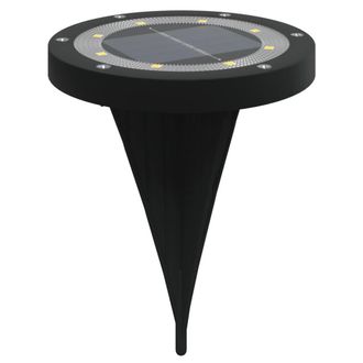 Berkfield Home Solar Ground Lights with Ground Spikes Outdoor 4 pcs Warm White in Black