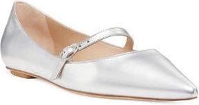 Stuart Weitzman Emilia Mary Jane Flat in Silver at Nordstrom Rack, Size 5.5