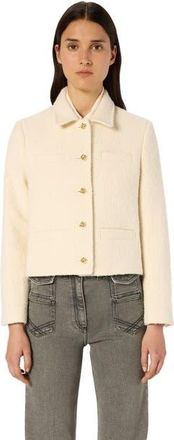 Gerard Darel Norine Short Tweed Jacket in Ecru at Nordstrom, Size 12