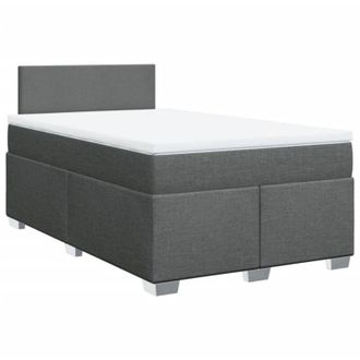 vidaXL Cama Box Spring Con Colch&oacute;n Tela Gris Oscuro 120x200 Cm Vidaxl