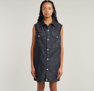 G-Star Mouwloze Jurk Oversized - Donkerblauw - Dames
