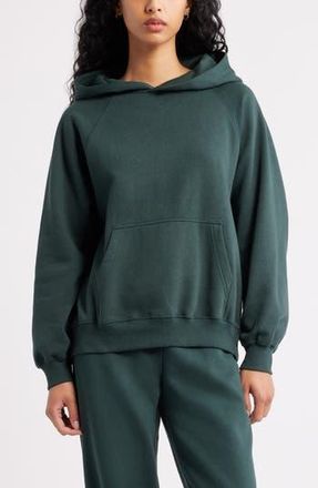 BP. Fleece Detail Oversize Raglan Hoodie in Green Gables at Nordstrom Rack, Size Xx-Small