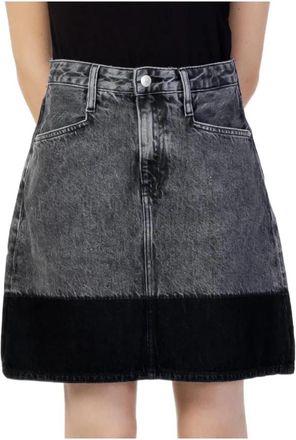 Calvin Klein Jeans Zwarte rok voor vrouwen - Dames - Spijkerrokken - Grijs - W24 - Katoen - Rokken