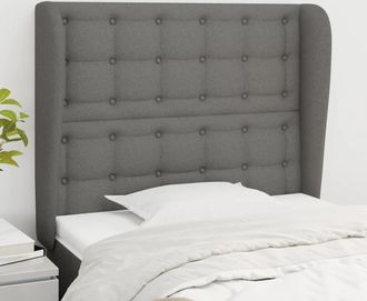 vidaXL Cabecero Con Orejas De Tela Gris Oscuro 83x23x118/128 Cm Vidaxl