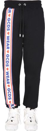 GCDS Cute Tape Logo Band Jogging Pants - Black