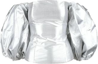Anouki Silk Top Balloon Sleeves - Silver