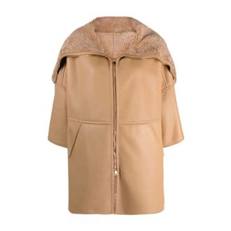 Max Mara Pappino Sheepskin Coat - female - Max Mara - Faux Fur & Shearling Jackets - Brown - L - Jackets