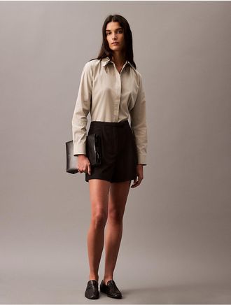 Calvin Klein Womens Refined Stretch Shorts - Black - 10