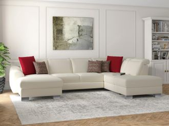 Sit&more Wohnlandschaft »Dundee U-Form« mit Federkern und Edelstahlfüssen, wahlweise mit Kopfteilverstellung