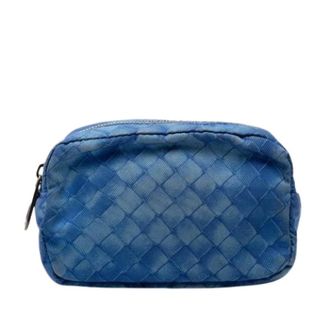 Bottega Veneta Pre-owned Clutches, female, Blue, Size: ONE SIZE Pre-owned Nylon Clutch
