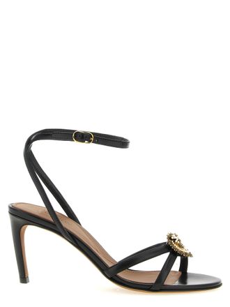 Dolce & Gabbana Black Calfskin Stiletto Heel Womens Sandals