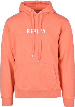 Replay Red Men Cotton Hoodie