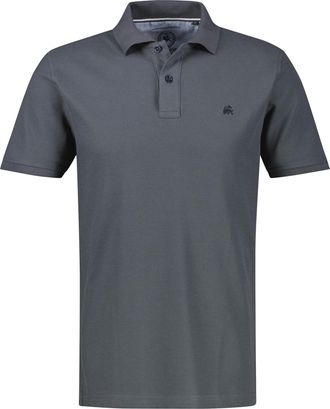 Lerros Poloshirt LERROS Poloshirt, COOL & DRY und Logo-Stitch, Herren, Gr. XXL, lava grau, 60% Baumwolle, 40% Polyester, ohne Ausschnitt, Shirts Poloshirt