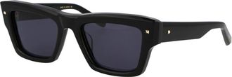 Valentino Garavani Xxii Vierkante Zonnebril - Dames - Zonnebrillen - Zwart - 53 MM - Accessoires