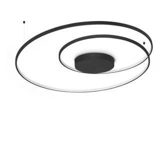 Netlighting Oz Integrated LED Semi Flush Ceiling Light Black 8300lm 3000K