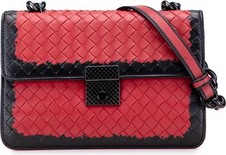 Bottega Veneta Pre-owned Womens Woven Leather Crossbody Chain - Poppy - One Size