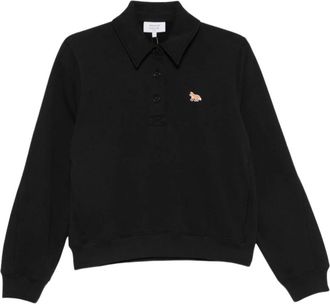 Maison Kitsun&eacute; Polo Fox Head Patch - Tops - Mujer - Negro - XS