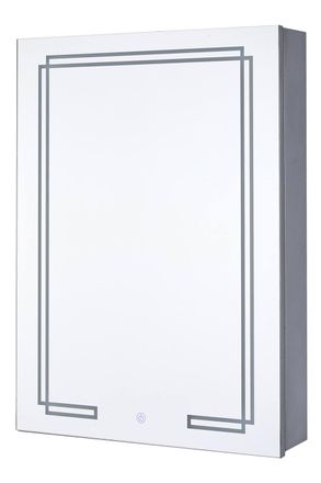Living and Home Wall-mounted Bathroom Mirror Cabinet with Led Lights in Grey
