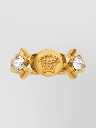 Versace crystal-embellished ring