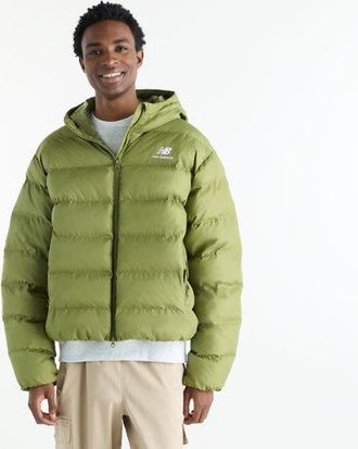 New Balance Uomo Boston Puffer Jacket in Verde, Poliestere, Taglia 2XL